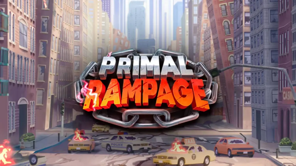 Primal Rampage slot game interface featuring a giant ape and jungle ruins